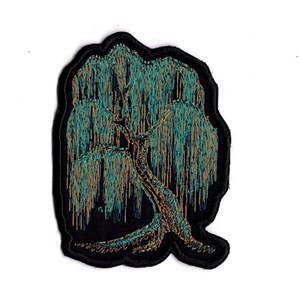 Weeping Willow Tree Patch Iron On Patch Embroidered  Fabric Tree Applique Patch Bonsai Trees Embroidery Patch by BalkisBoutique!