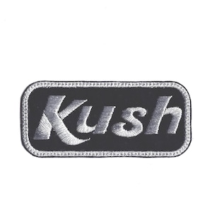 Silver Metallic Thread Kush Patch - Embroidered Iron On Cannabis Strain for Jackets & Bags Shimmering Weed Leaf Accessory by BalkisBoutique