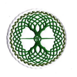 Celtic Tree of Life Patch Embroidered Iron On Patch Triskle Symbol Patch