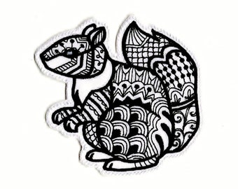 Écusson brodé écureuil - Applique de la forêt, cadeau pour amoureux de la nature