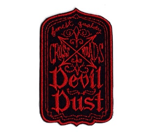 Devil Dust Patch Embroidered Iron On Fabric Apothecary Potion Patch