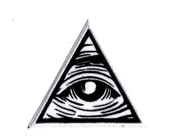 All sehendes Auge Symbol gesticktes Eisen auf Mason Patch