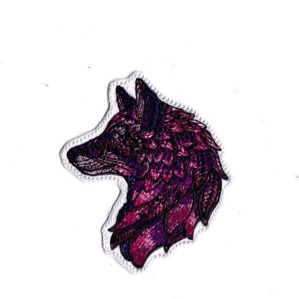 Lone Wolf Patch Embroidered Iron On Wild Wolf Applique Fabric Patch by BalkisBoutique!