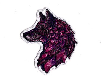 Embroidered Lone Wolf Patch: Iron On Applique, Wild Wolf Design