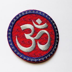 OHM Iron on Patch Embroidered Chakra Namaste Symbol Patch Fabric Meditation Patch by BalkisBoutique!