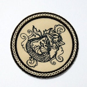 Mermaid Patch Embroidered Iron On Fabric Mermaid Charm Design Patch by BalkisBoutique!
