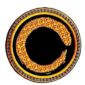 Imperfect Circle Patch  Embroidered Iron On Fabric Buddhist Symbol Patch by BalkisBoutique!