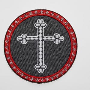 Jerusalem Cross Patch | 3D Embroidered Crusader Crest, Iron-On