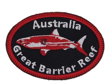 Barrier Reef Embroidered Patch, Australia Scuba Diving Souvenir