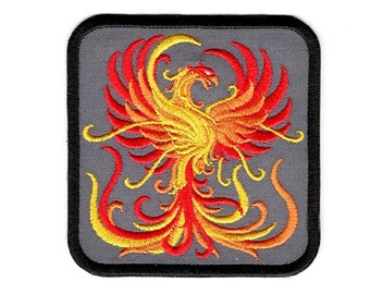 Embroidered Phoenix Iron On Patch: Mythical Cosplay Fabric Patch