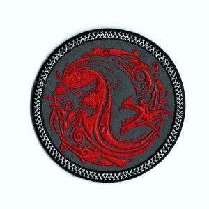 Écusson de dragon Yin Yang brodé en fer sur écusson de dragons rouges d&#39;arts martiaux