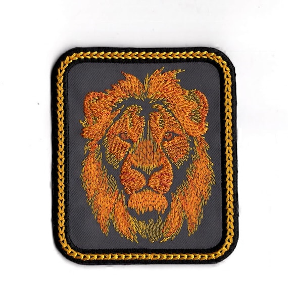 Lion Iron On Patch Embroidered King of the Jungle Safari Fabric Patch Variation by BalkisBoutique!