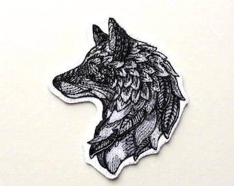 Timber Wolf Embroidered Patch • Gray Wild Animal Iron-On Badge for Jackets, Backpacks & Outdoor Gear