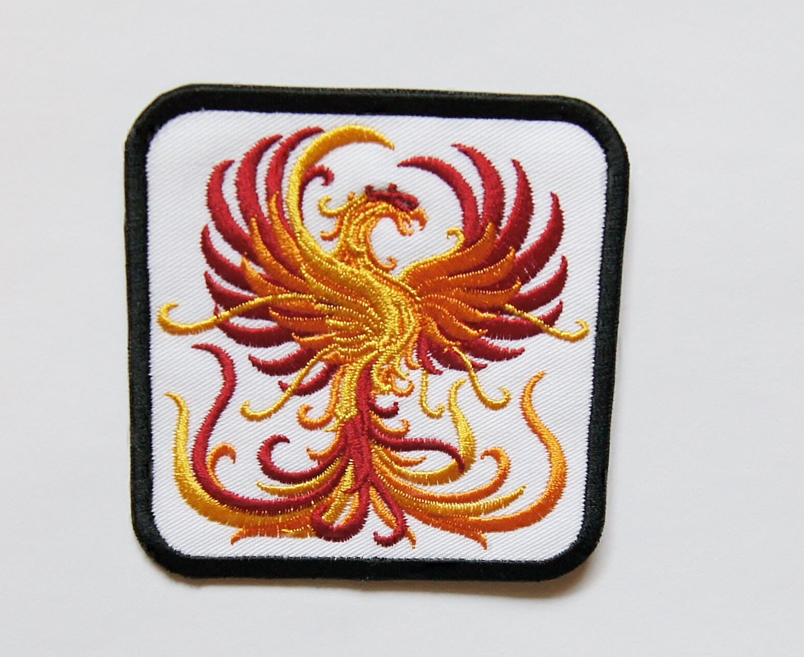 Phoenix Patch Embroidered Iron On Flying Phoenix Bird Crest Etsy