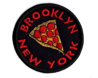 Brooklyn Pizza Patch, Embroidered Iron-On New York Pizza Pie
