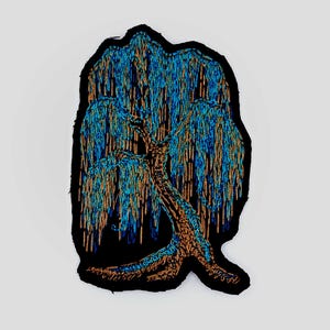 Weeping Willow Iron On Tree Patch Embroidered  Fabric Applique Patch by BalkisBoutique!
