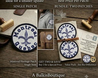 Montreal Quebec Patch – Embroidered Fleur De Lis Iron-On Badge