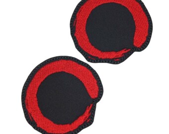 Buddhism Enso Circle Patch Set: Embroidered Iron-On Appliques