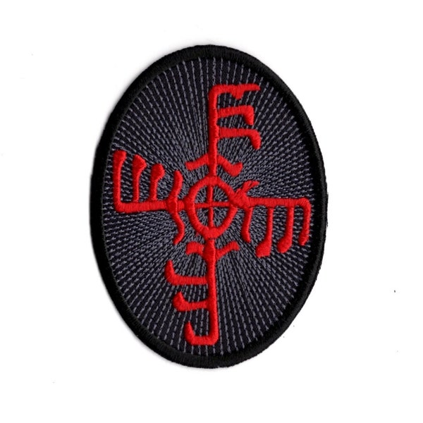 Viking Patch  Embroidered Iron On Ginifaxi Viking Courage Battle Symbol Patch