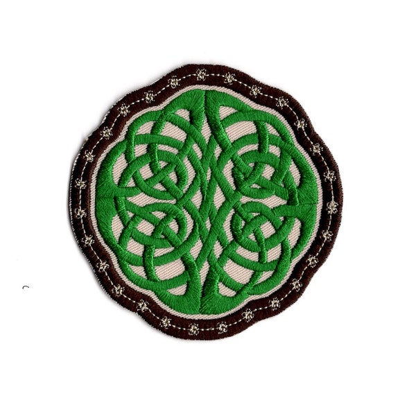 thumbnail image 2 of Celtic Knot Irish Tattoo Embroidered Patch – 3 Inch Iron-On/Sew-On For Jackets & Bags (C3) 2 of 6