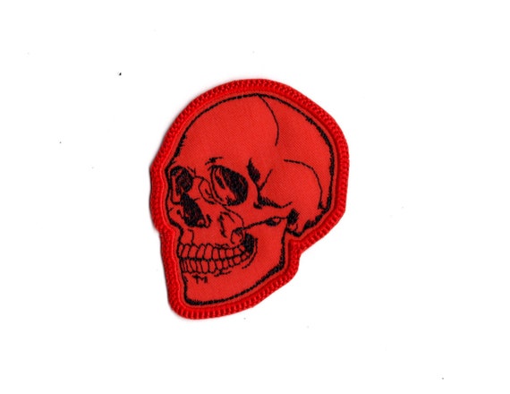 Embroidered Skull Iron-On Patch – Durable Fabric Skull Embellishment