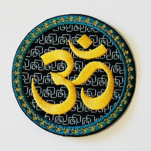 Chakra OHM Iron on Patch Embroidered Fabric Meditation Symbol DIY Zen Patch by BalkisBoutique!