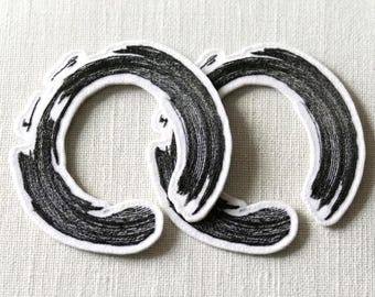 Enso Circle Patch: Zen Buddhist Hand-Finished Embroidery