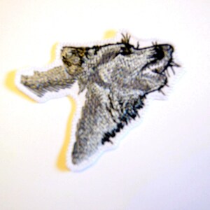 Howling Wolf Iron-On Embroidered Fabric Patch by BalkisBoutique!