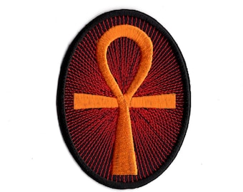 Ankh Patch: Embroidered Iron-On Eternal Life Symbol