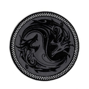 Patch en tissu pour arts martiaux Dragon, fer brodé sur écusson Yin Yang Dragon pour arts martiaux