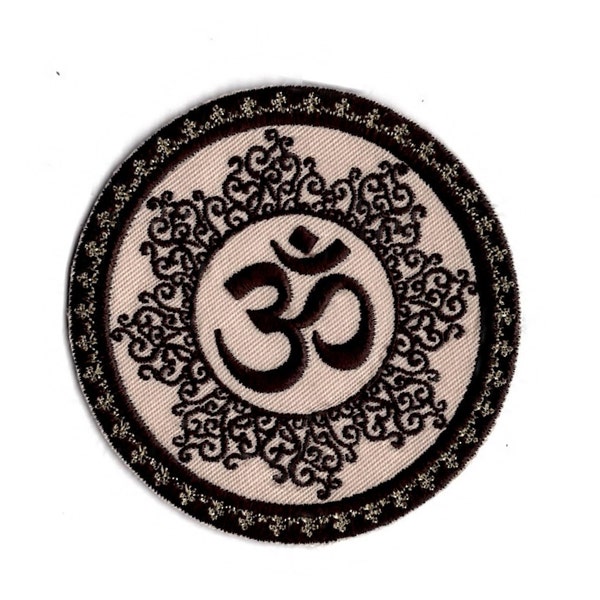 Namaste Patch Embroidered Iron On Buddhist Meditation Chakra Om Symbol Patch