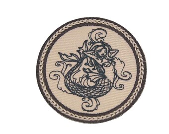 Gentlebeard Mermaid Skeletons Embroidered Iron On Patch Black Vinyl Ma – Fathom Fortuna