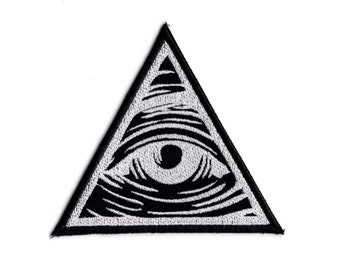 All Seeing Eye Patch: Embroidered Masonic Iron-On Fabric Applique