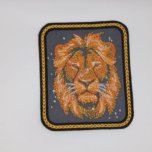 Lion Iron On Patch Embroidered King of the Jungle Safari Fabric Patch Variation by BalkisBoutique! White Lion Accent