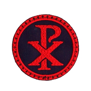 Chi-rho Embroidered Iron On Catholic PX Patch by BalkisBoutique