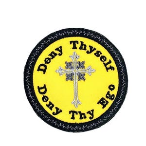 Deny Yourself Sacred Emblem Iron-On Patch Embroidered Christian Iron On Patch by BalkisBoutique