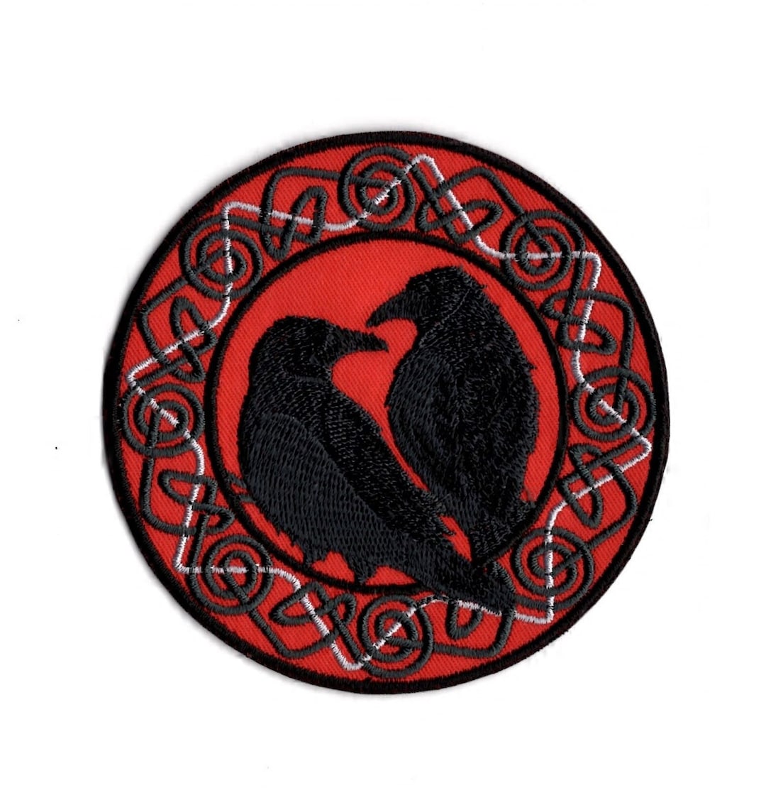 Celtic Crow's Iron on Patch Embroidered Celtic Crow Patch Black Bird's ...