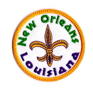 New Orleans Louisiana Patch Embroidered Iron on Mardi Gras Travel Souvenir Fabric Patch