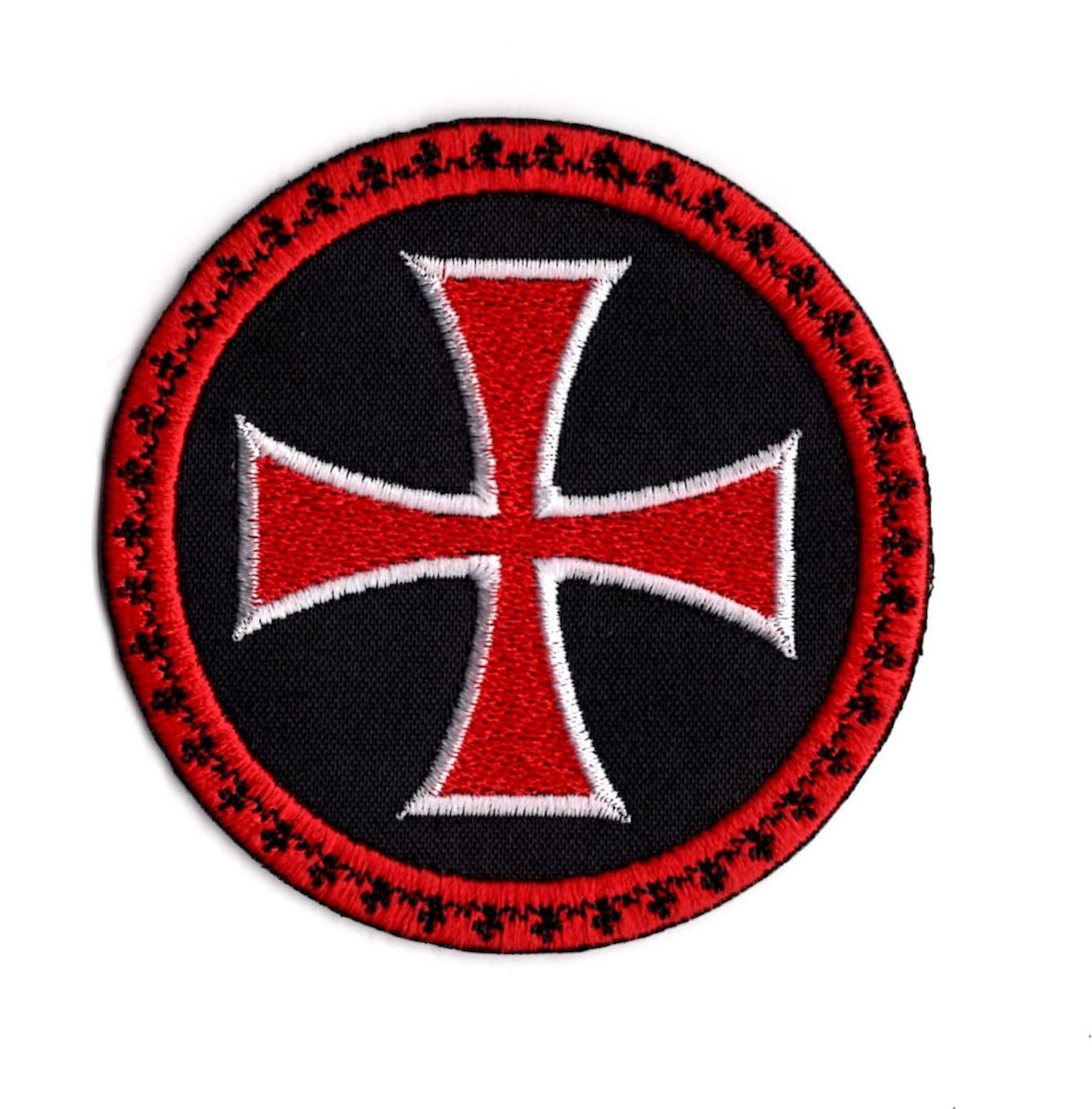 Templar Cross Patch Embroidered Iron on Knights Templar Patch Etsy