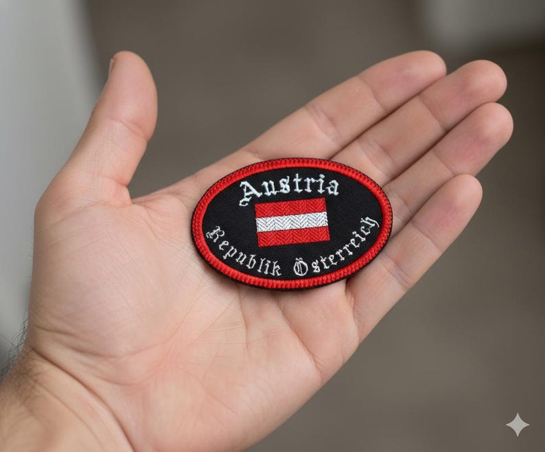 Austria Travel Patch – Embroidered Flag Souvenir image 3