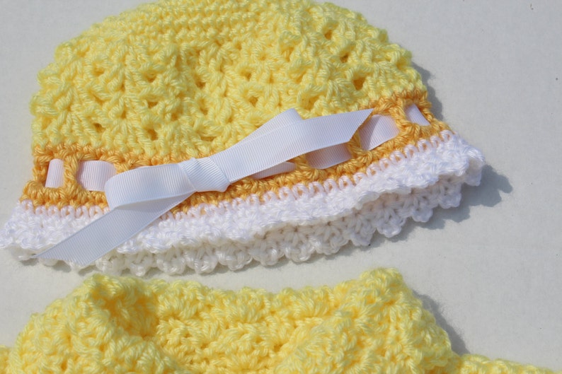 Crochet Baby Sweater and Matching Hat Set 69 Months Etsy