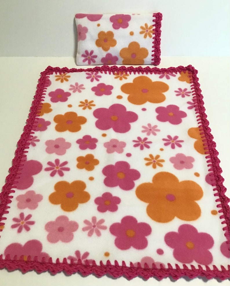 18 inch Doll AG Doll Fleece Blanket with Crochet Edge and Etsy