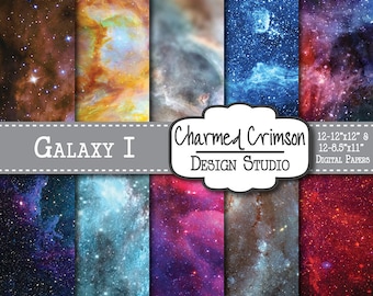 Galaxy Digital Paper, Space Digital Paper, Space Backdrop, Outer Space Art, Night Starry Sky Digital Paper