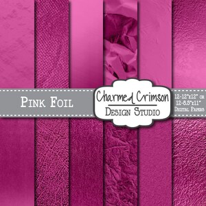 Pink Foil Textures, Pink Digital Paper, Pink Metallic Paper, Pink Foil Paper, Metallic Digital Paper