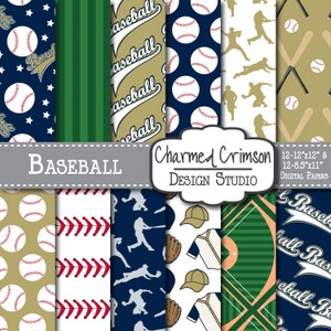 Gold Papier, Baseball digitales Papier, Baseball digitales Muster, Baseball-Feld-Papier, Marine Papier