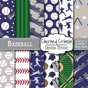 Lila Papier, Baseball digitales Papier, Baseball digitales Muster, Baseball-Feld-Papier, grau Papier