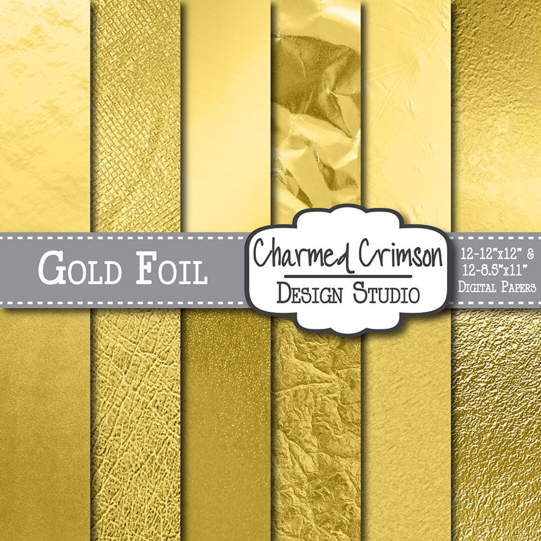 Metallic Gold Paper, Gold Digital Paper, Gold Metallic Paper, Gold Foil