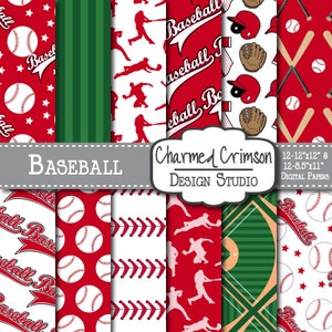 Rot digitales Papier, Baseball digitales Papier, Baseball digitale Muster, Baseball-Feld-Papier, Papier schwarz