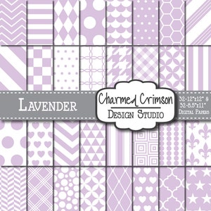 Purple Digital Paper, Lavender Digital Paper, Lavender Digital Pattern, Chevron Paper, Damask Digital Paper