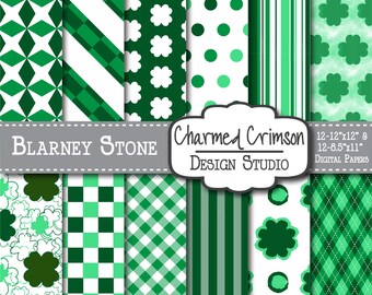Shamrock Digital Paper, Green Digital Paper, Argyle Pattern, Green Paper, Digital Paper, Digital Paper, St. Patrick's Day